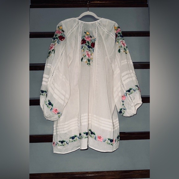 SPELL NWT RARE 💐 Florapaloosa Embroidered Tunic Dress Wildflower Size SM 🌼 White - Picture 14 of 15